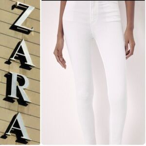 NWOT: ZARA White Denim Jeans - High Rise Super Skinny • NEW
